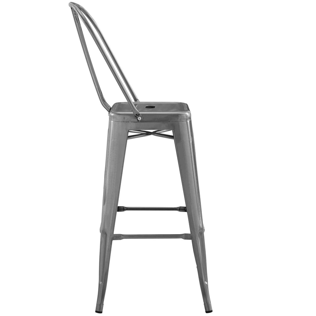 Promenade Metal Bar Side Stool in Gunmetal