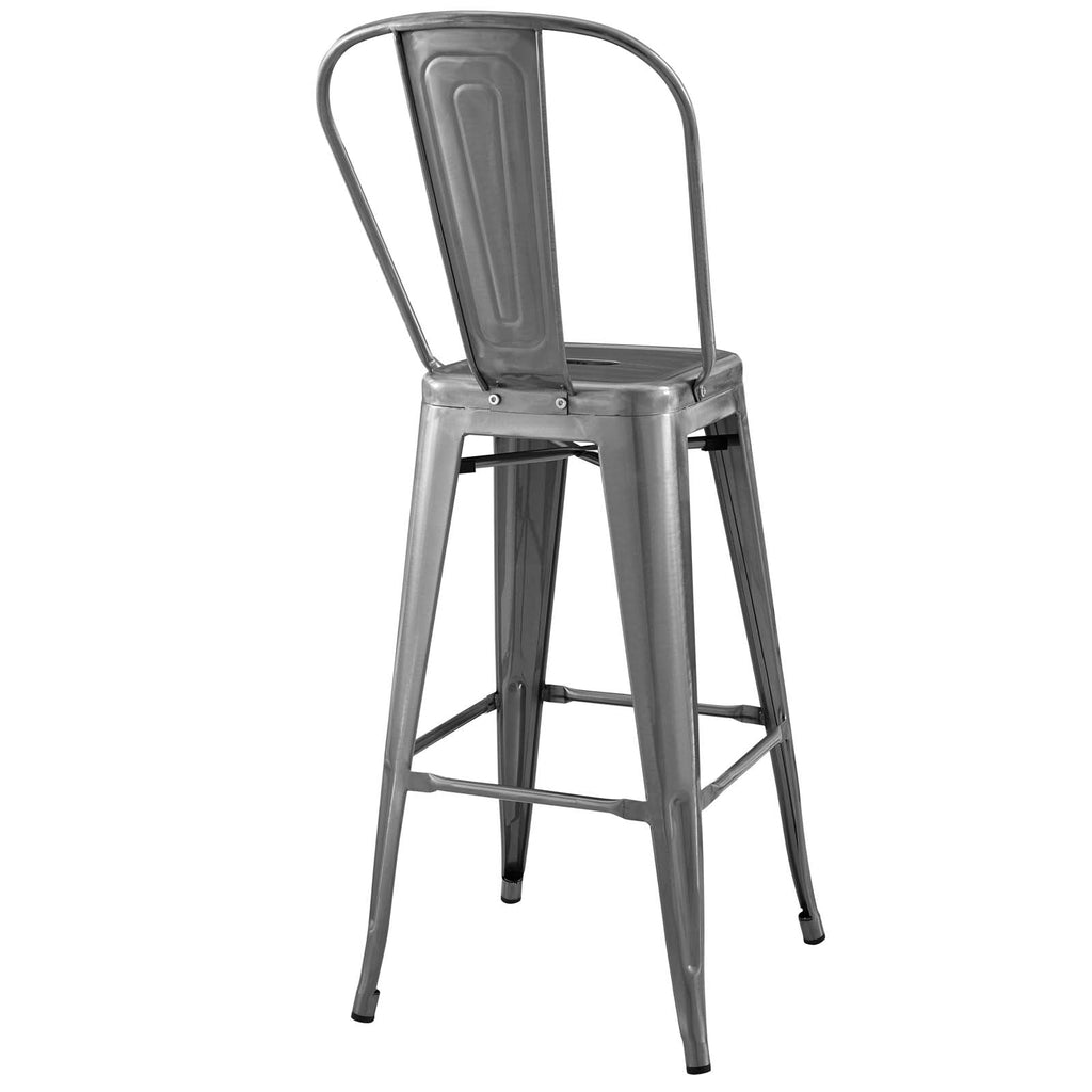 Promenade Metal Bar Side Stool in Gunmetal