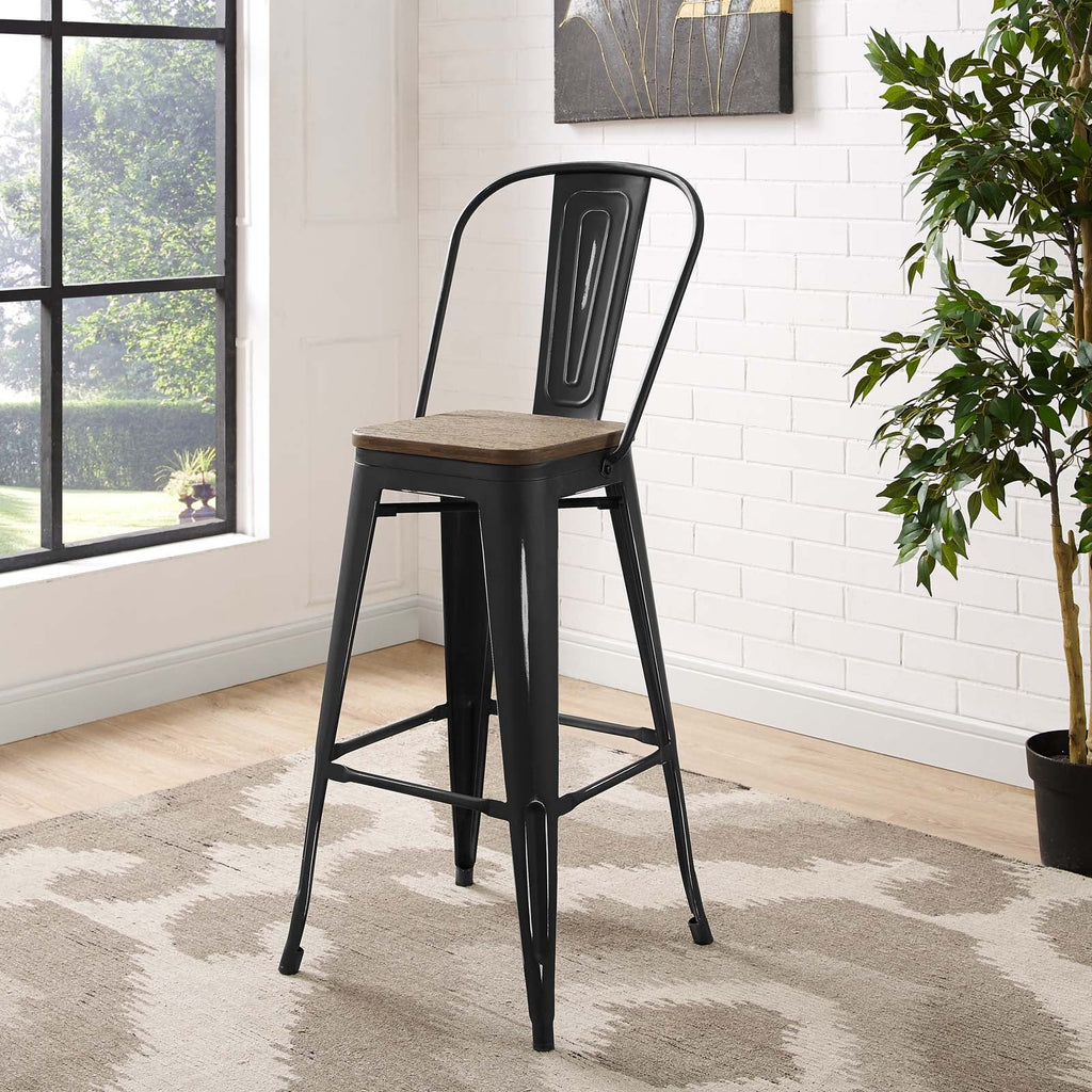 Promenade Metal Bar Stool in Black