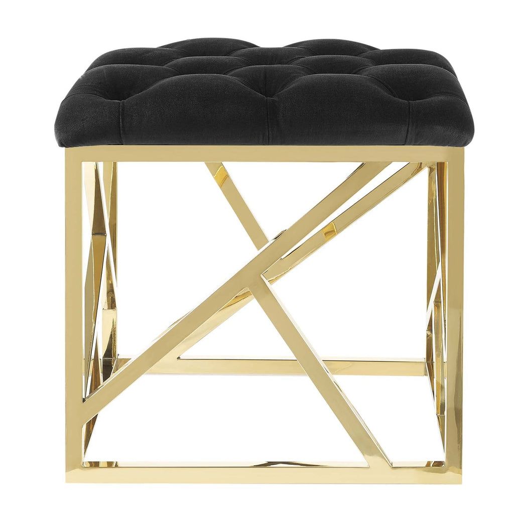 Intersperse Ottoman in Gold Black