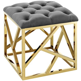 Intersperse Ottoman in Gold Gray