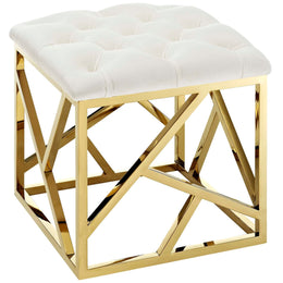 Intersperse Ottoman in Gold Ivory