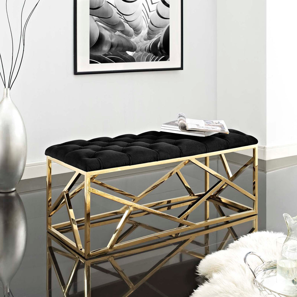 Intersperse Bench in Gold Black