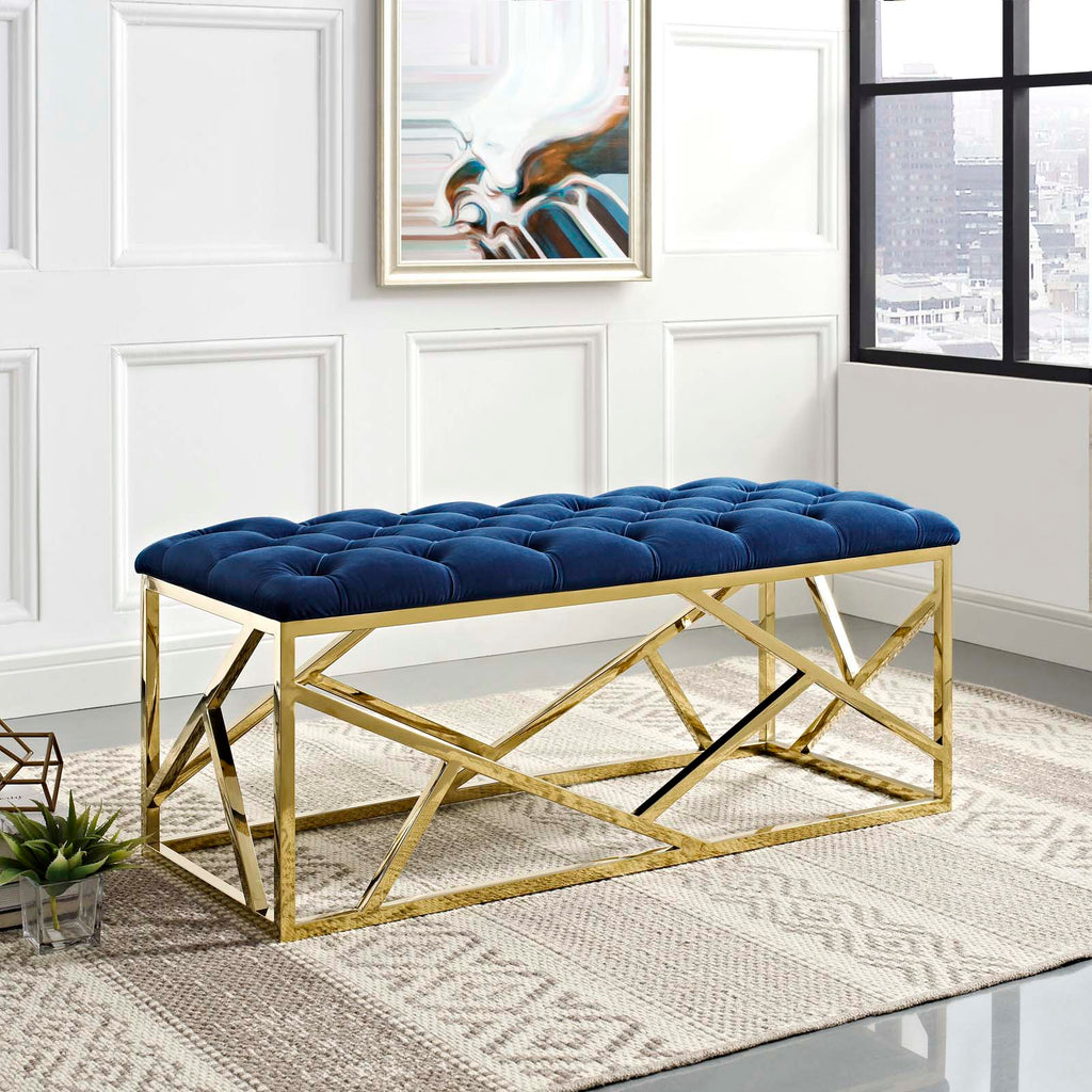 Intersperse Bench in Gold Navy