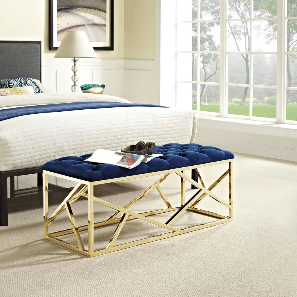 Intersperse Bench in Gold Navy