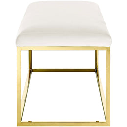 Anticipate Fabric Bench in Gold Ivory
