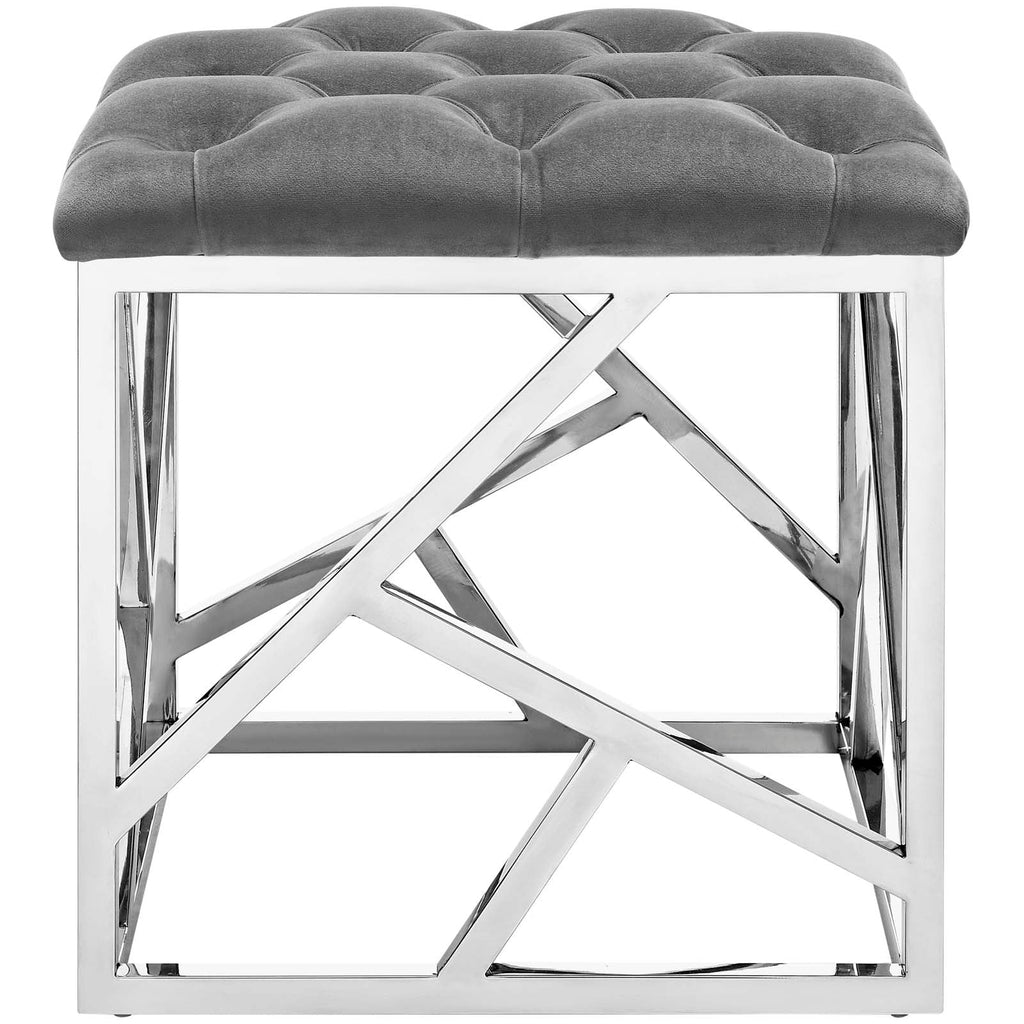 Intersperse Ottoman in Silver Gray