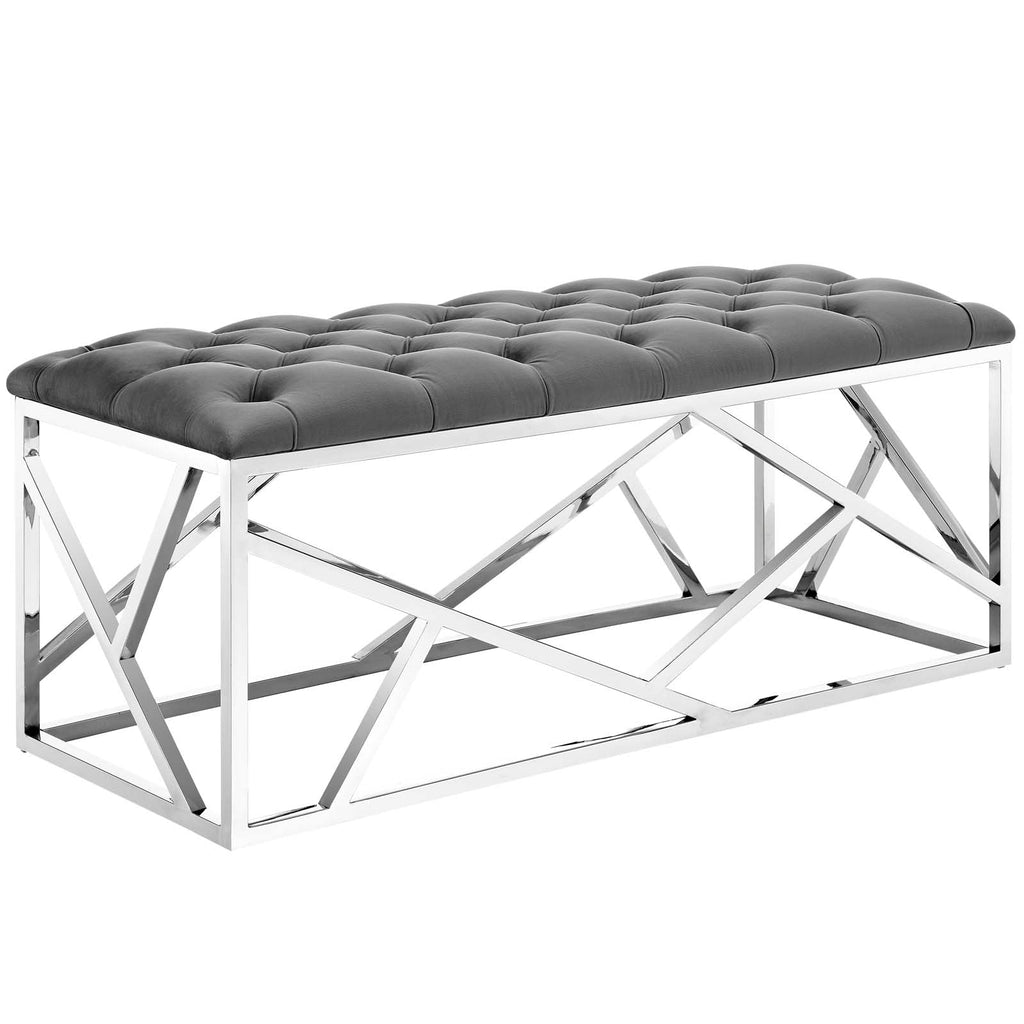 Intersperse Bench in Silver Gray