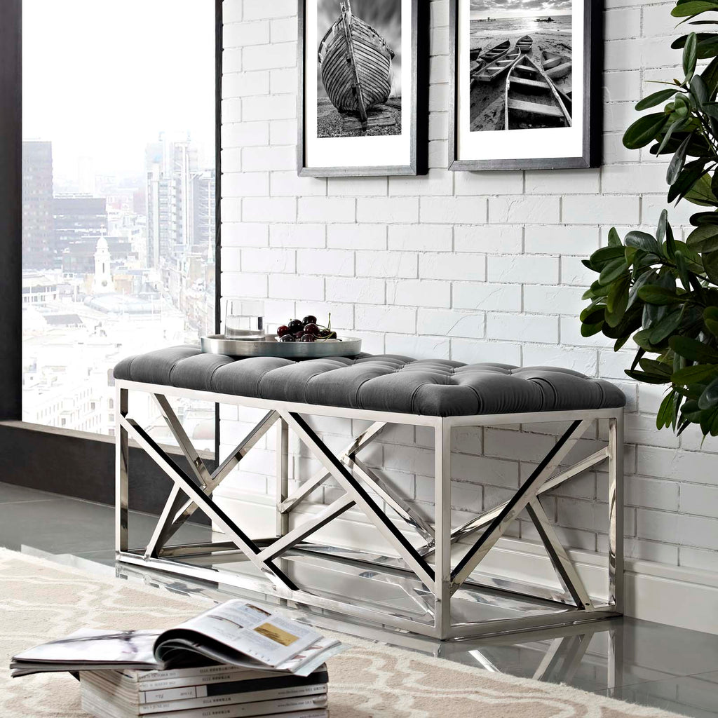 Intersperse Bench in Silver Gray