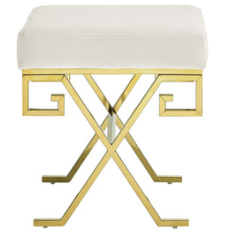 Twist Performance Velvet Bench in Gold Ivory