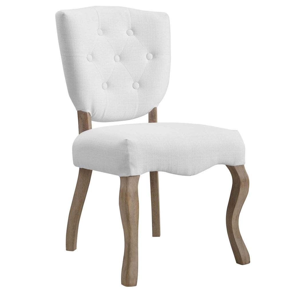 Array Vintage French Upholstered Dining Side Chair in White