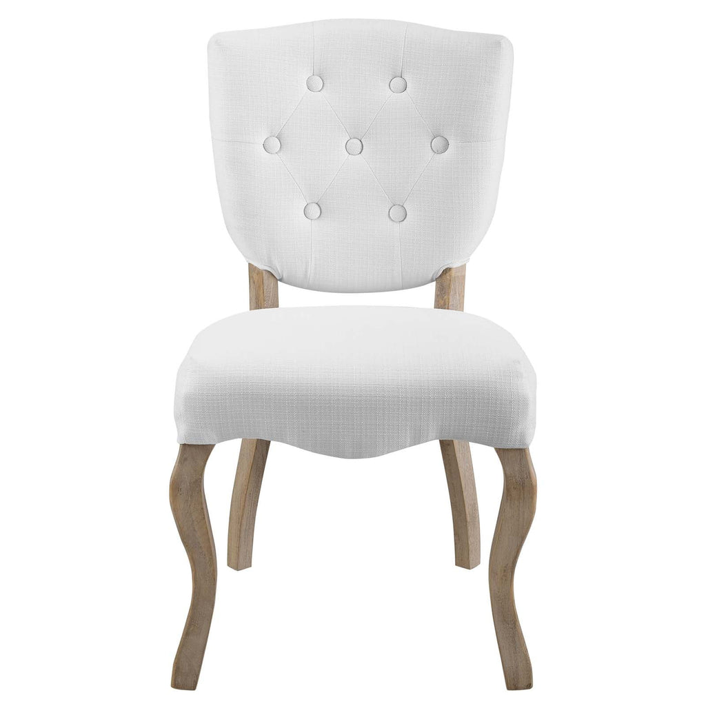 Array Vintage French Upholstered Dining Side Chair in White