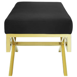 Rove Velvet Performance Velvet Bench in Gold Black