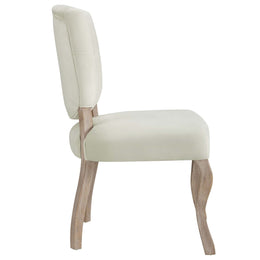 Array Vintage French Performance Velvet Dining Side Chair in Ivory