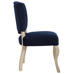 Array Vintage French Performance Velvet Dining Side Chair in Midnight Blue