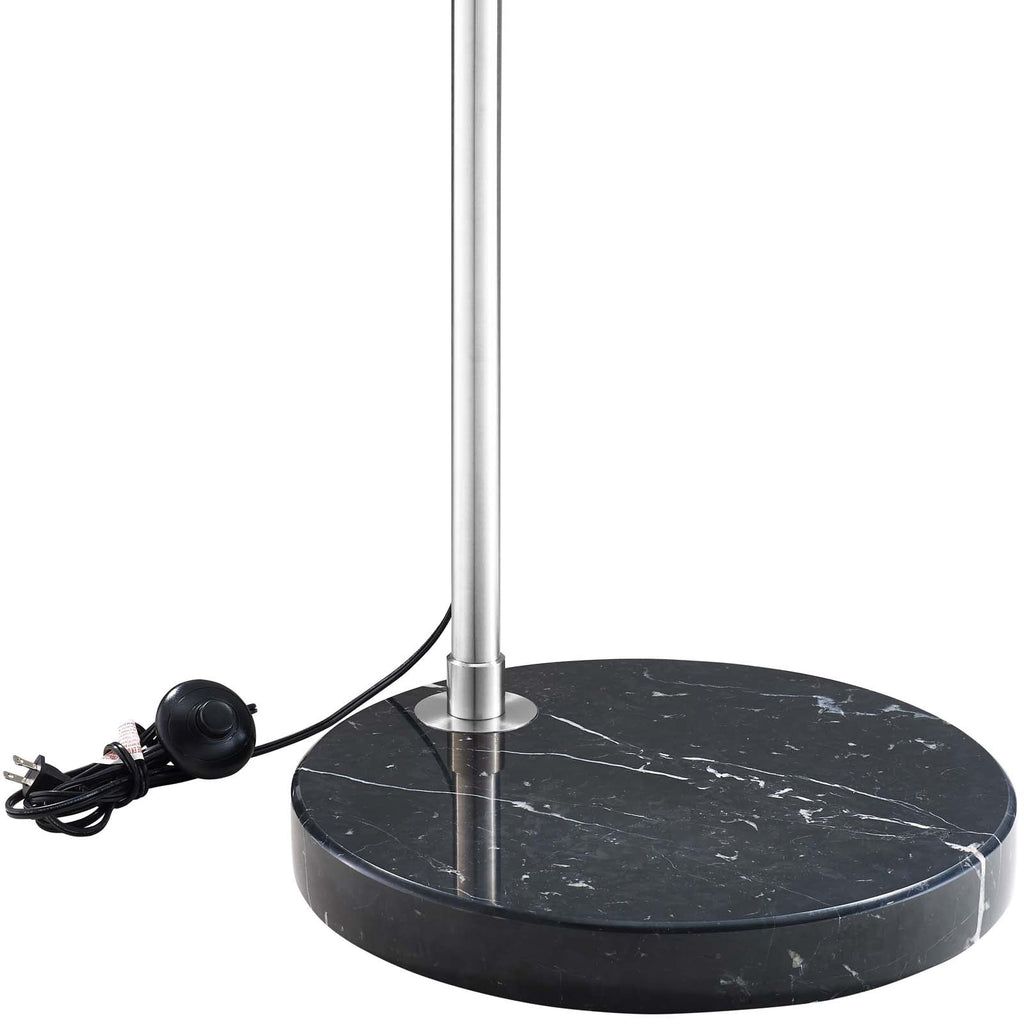 Sunflower Round Marble Base Floor Lamp in Black