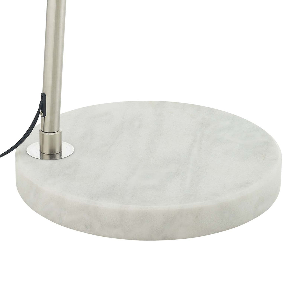 Sunflower Round Marble Base Floor Lamp in White