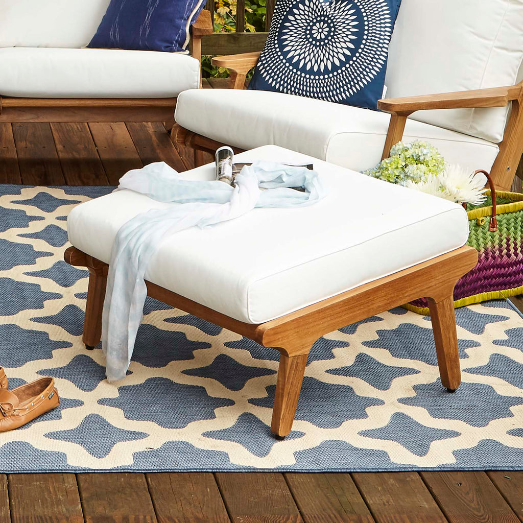 Saratoga Outdoor Patio Teak Ottoman