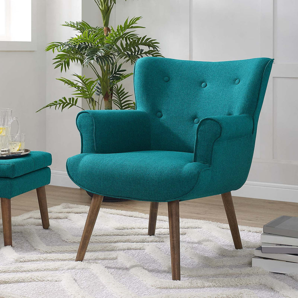 Cloud Upholstered Armchair in Teal