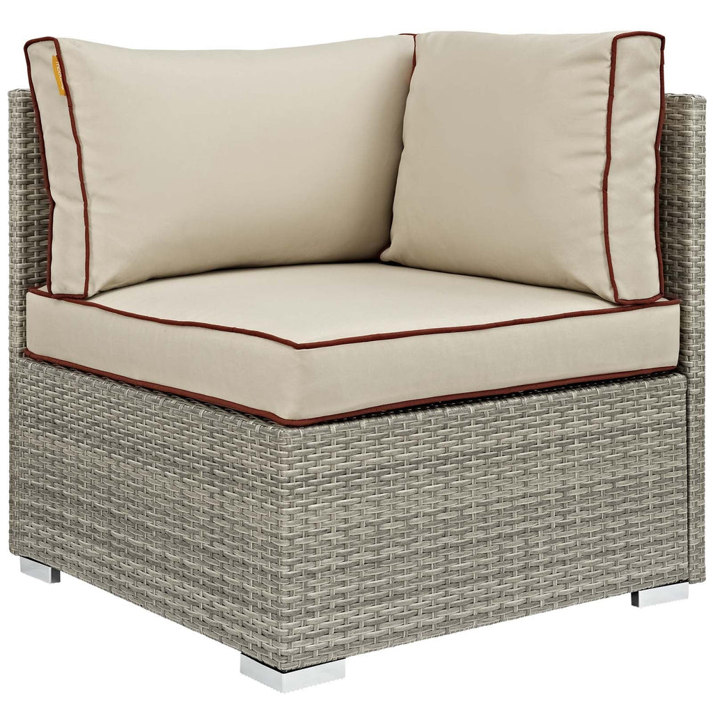 Repose Outdoor Patio Corner in Light Gray Beige