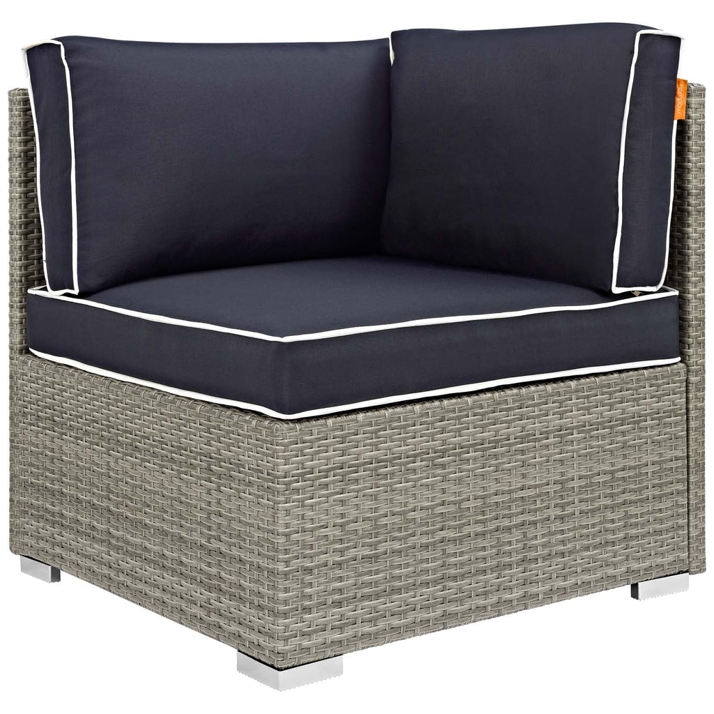 Repose Outdoor Patio Corner in Light Gray Navy