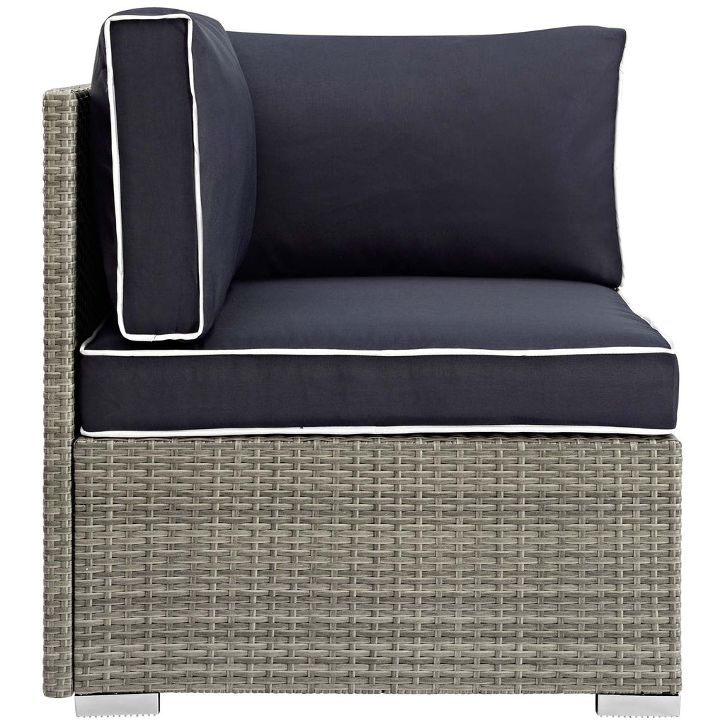 Repose Outdoor Patio Corner in Light Gray Navy