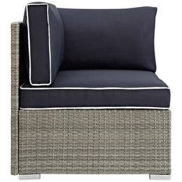 Repose Outdoor Patio Corner in Light Gray Navy