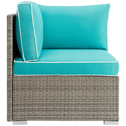 Repose Outdoor Patio Corner in Light Gray Turquoise