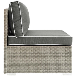 Repose Outdoor Patio Armless Chair in Light Gray Charcoal