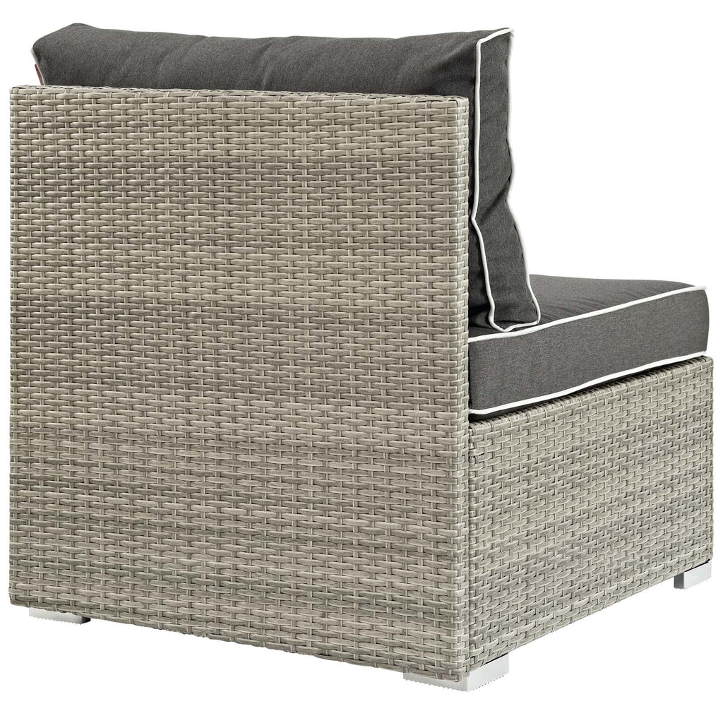 Repose Outdoor Patio Armless Chair in Light Gray Charcoal