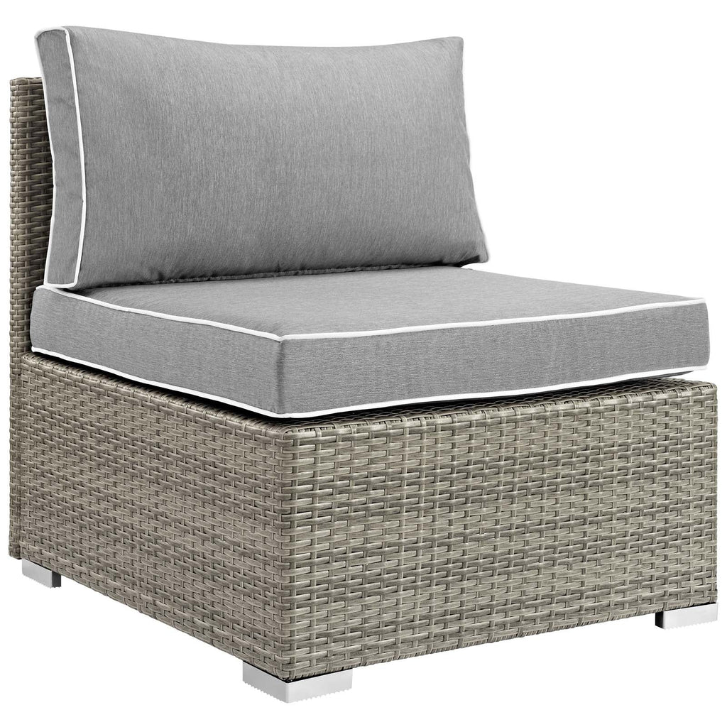 Repose Outdoor Patio Armless Chair in Light Gray Gray