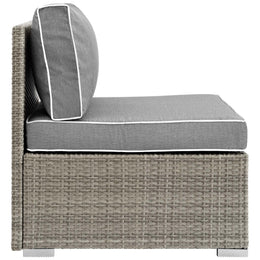 Repose Outdoor Patio Armless Chair in Light Gray Gray