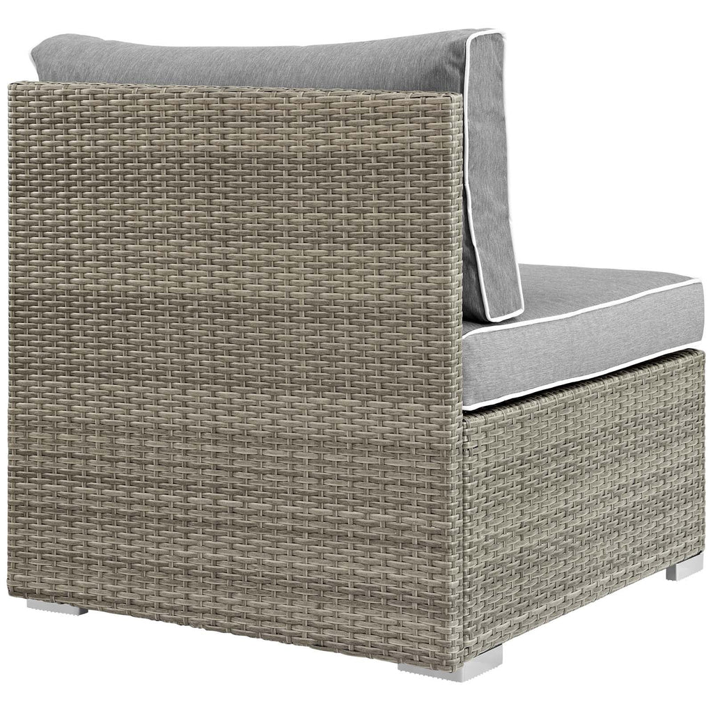 Repose Outdoor Patio Armless Chair in Light Gray Gray