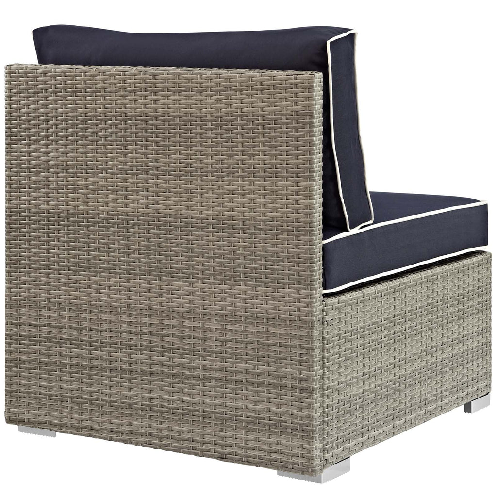 Repose Outdoor Patio Armless Chair in Light Gray Navy