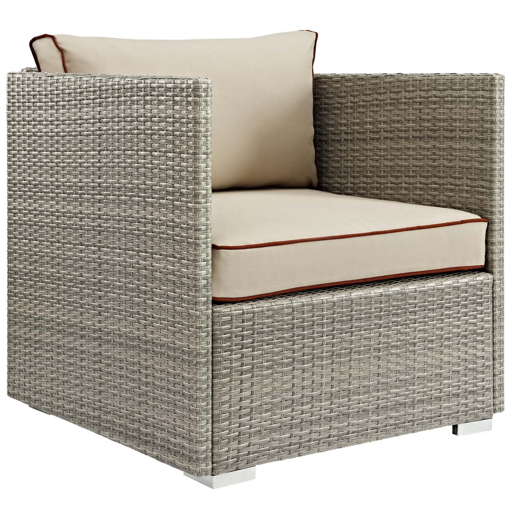 Repose Outdoor Patio Armchair in Light Gray Beige