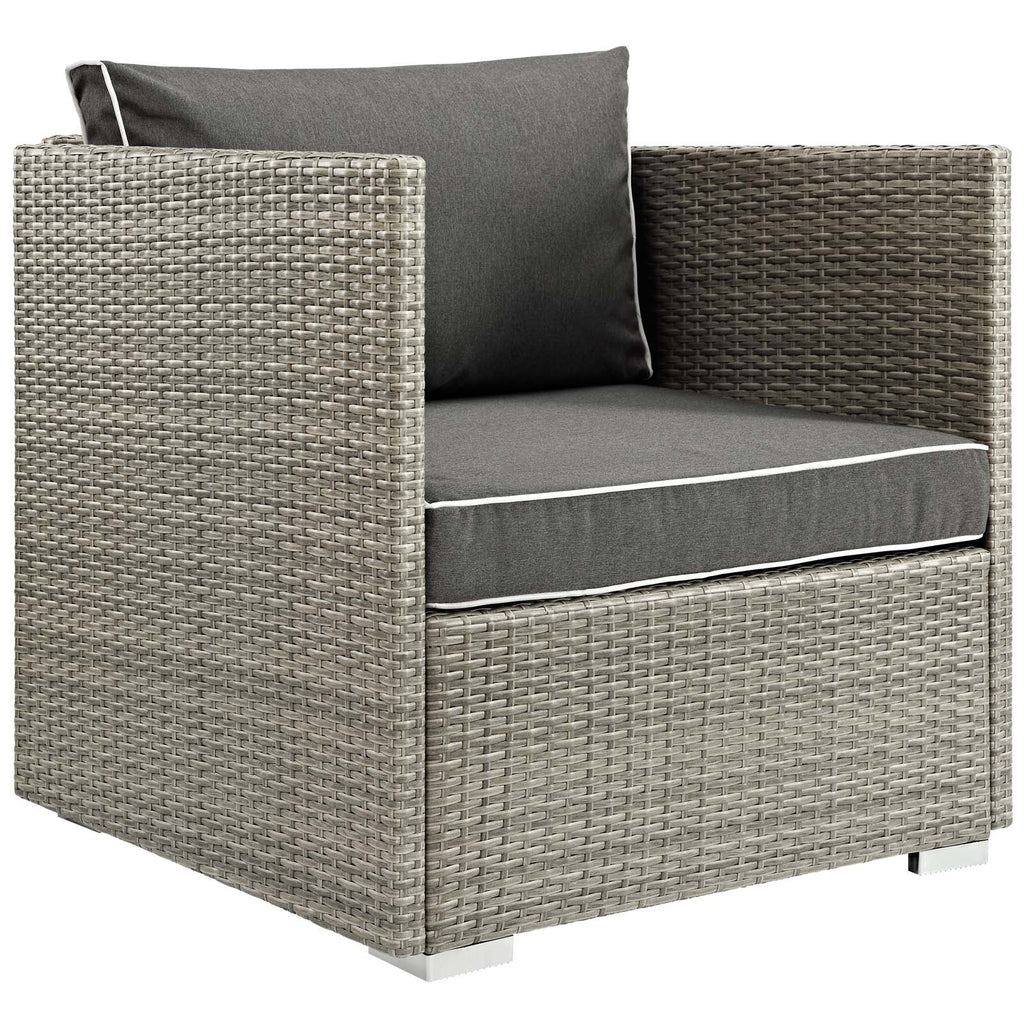 Repose Outdoor Patio Armchair in Light Gray Charcoal