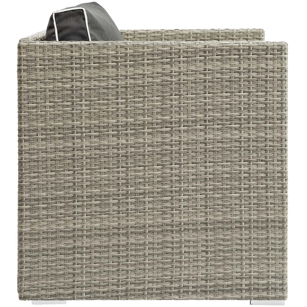 Repose Outdoor Patio Armchair in Light Gray Charcoal