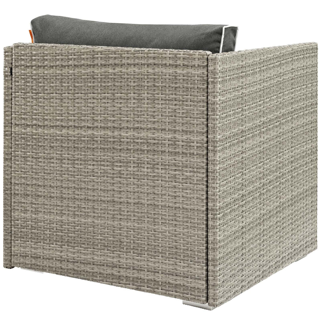 Repose Outdoor Patio Armchair in Light Gray Charcoal