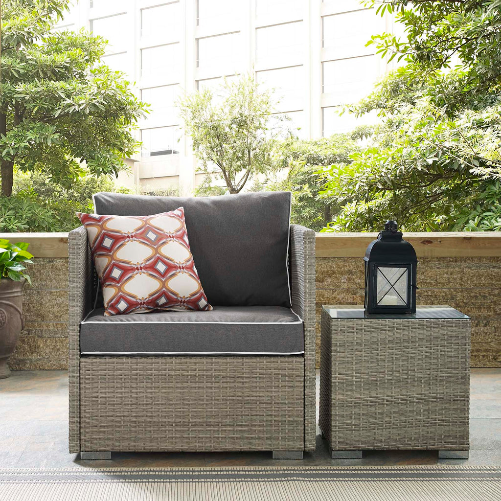 Repose Outdoor Patio Armchair in Light Gray Charcoal