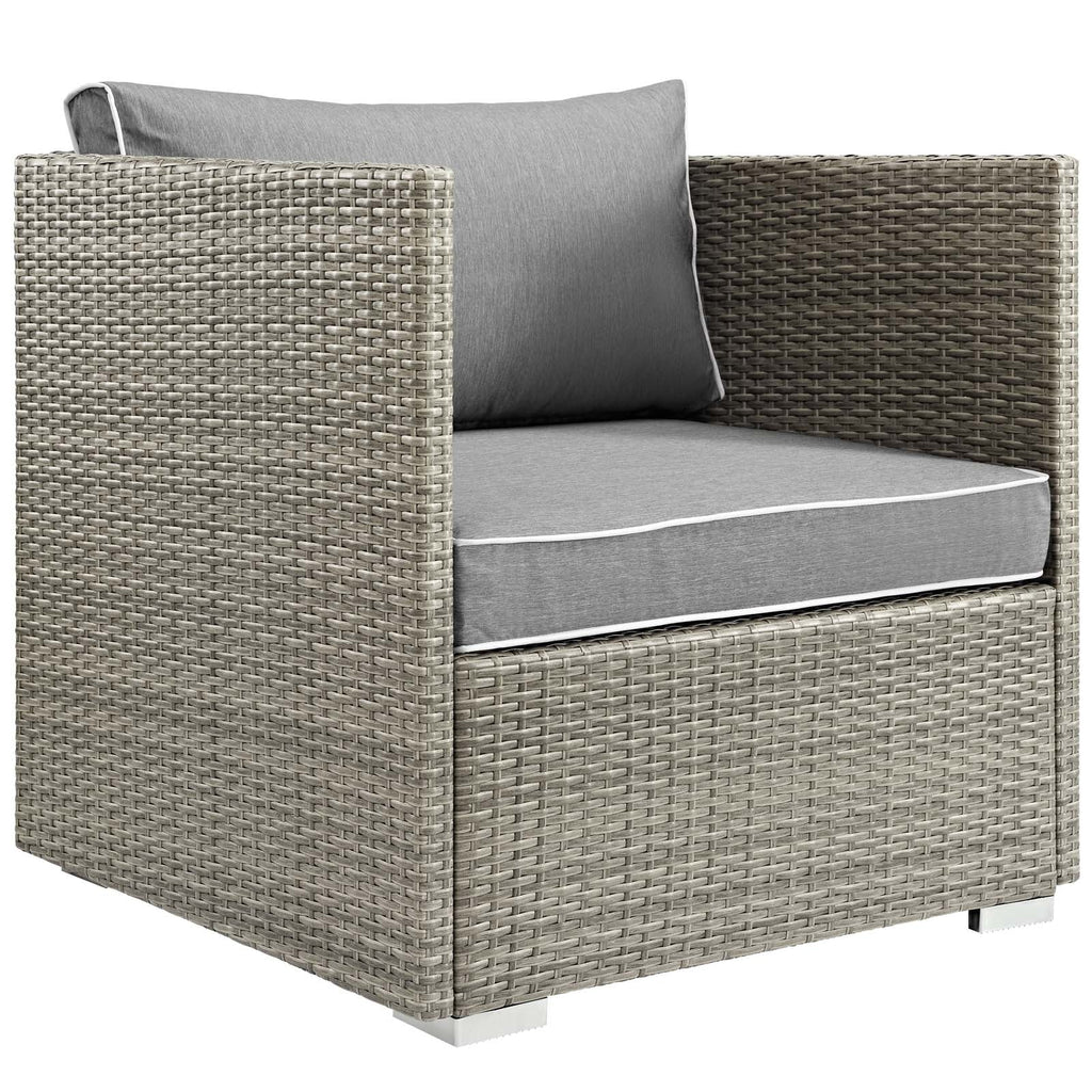 Repose Outdoor Patio Armchair in Light Gray Gray