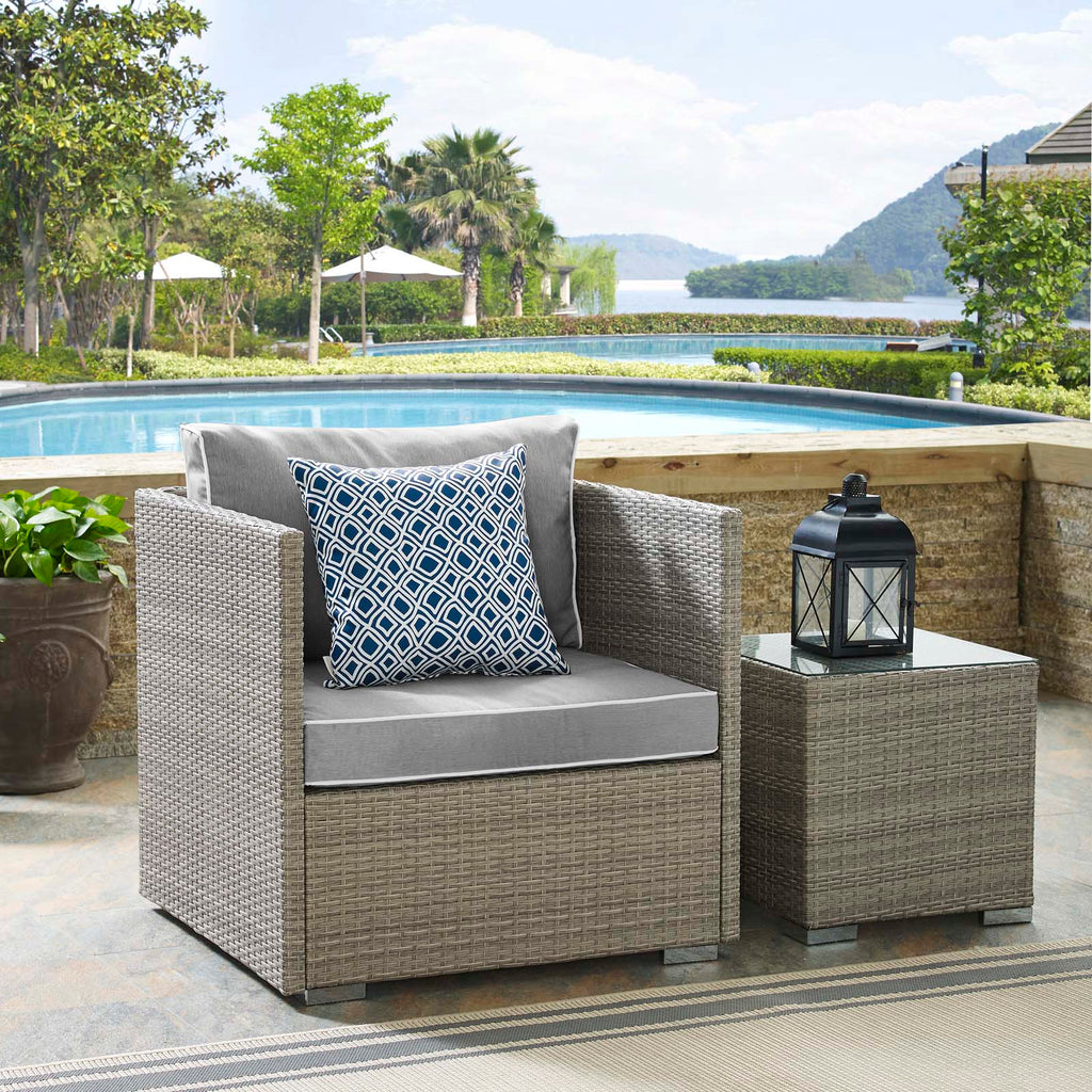 Repose Outdoor Patio Armchair in Light Gray Gray