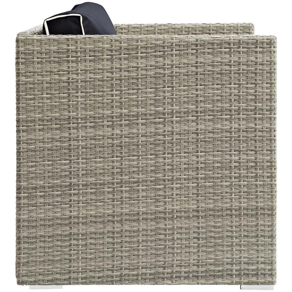 Repose Outdoor Patio Armchair in Light Gray Navy