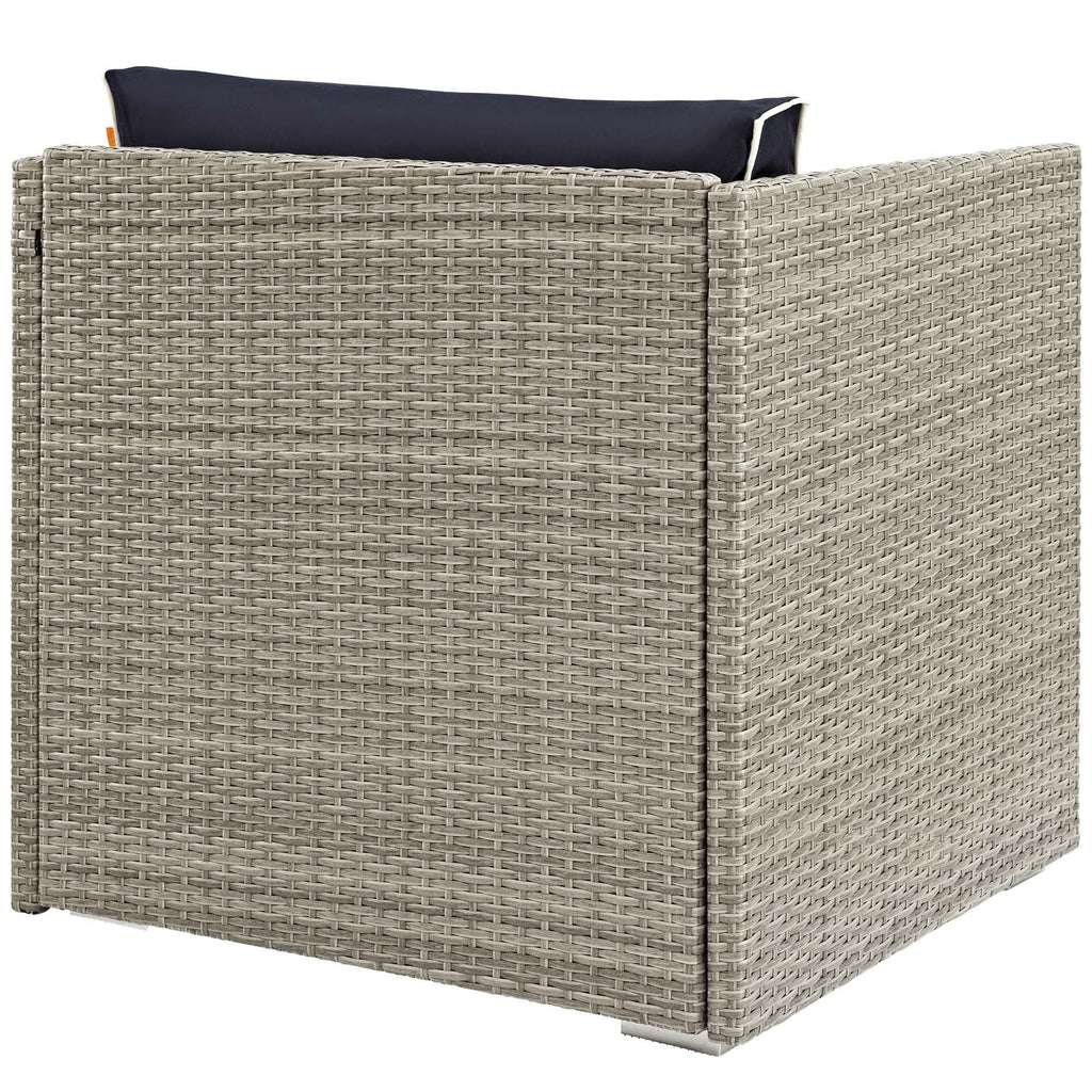 Repose Outdoor Patio Armchair in Light Gray Navy