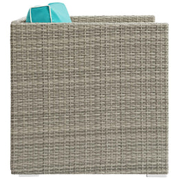 Repose Outdoor Patio Armchair in Light Gray Turquoise