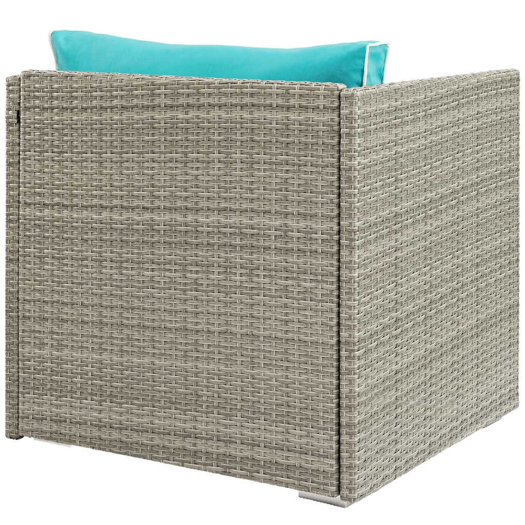 Repose Outdoor Patio Armchair in Light Gray Turquoise