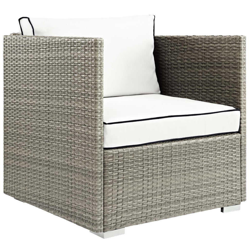 Repose Outdoor Patio Armchair in Light Gray White