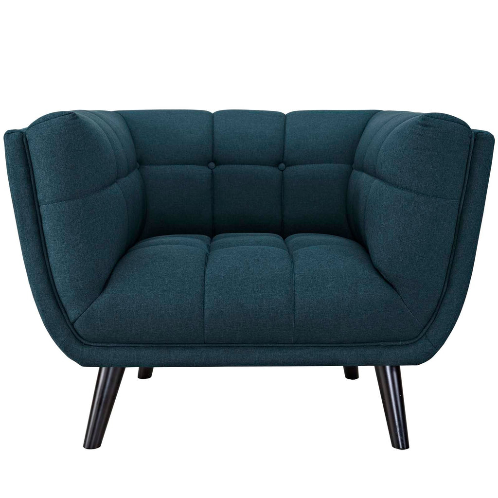 Bestow 2 Piece Upholstered Fabric Armchair Set in Blue