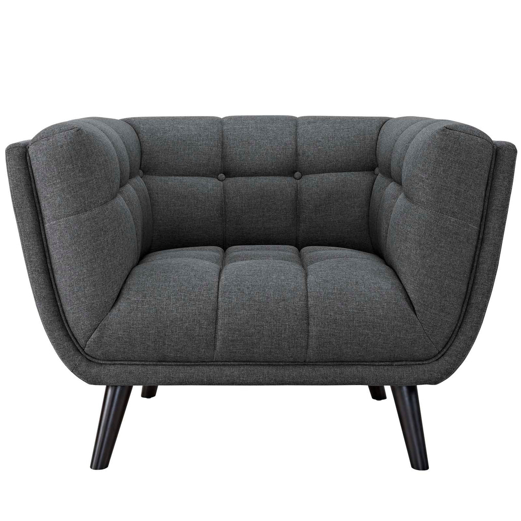 Bestow 2 Piece Upholstered Fabric Armchair Set in Gray