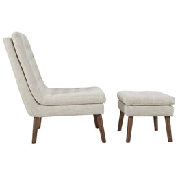 Modify Upholstered Lounge Chair and Ottoman in Beige