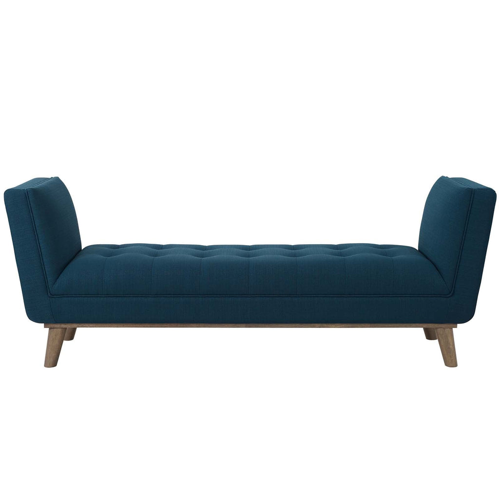 Haven Tufted Button Upholstered Fabric Accent Bench in Azure